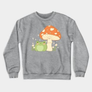 Cute frog cottage core cute mushroom Crewneck Sweatshirt